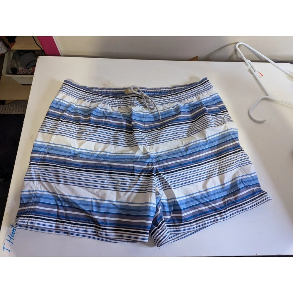 J Crew‎ Swim trunks mens swimsuit shorts blue grey white 6