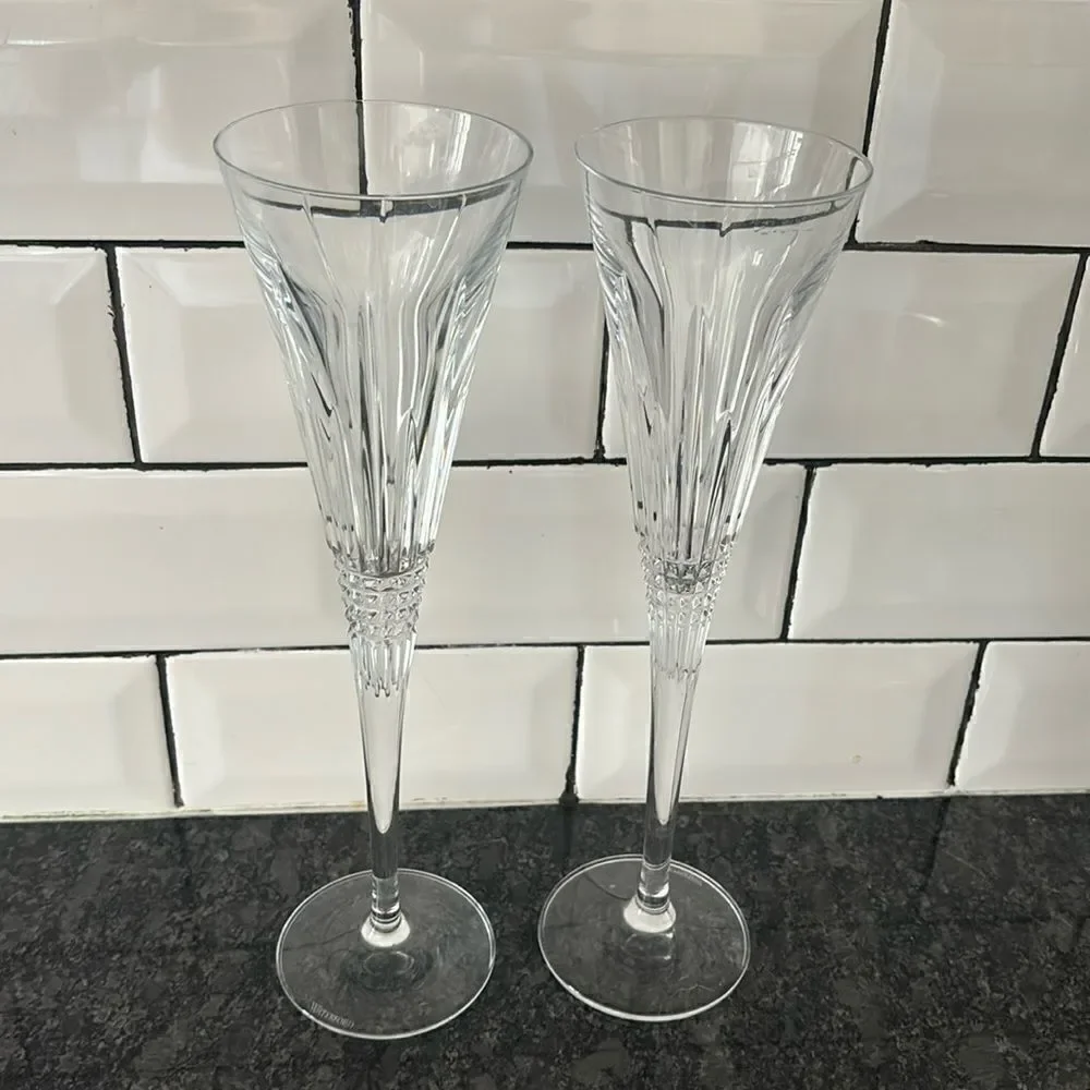 Waterford Lismore champagne flutes - set of 2 IN BOX
