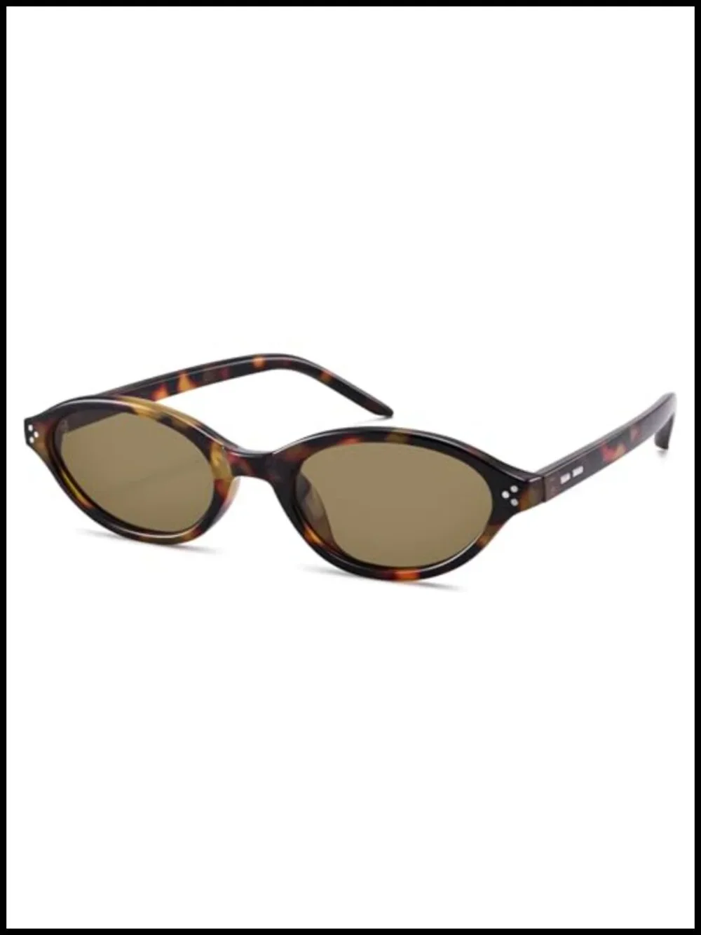 Vintage Oval Cat Eye Sunglasses, Y2K Retro Narrow Sunwear, UV400 Polarized
