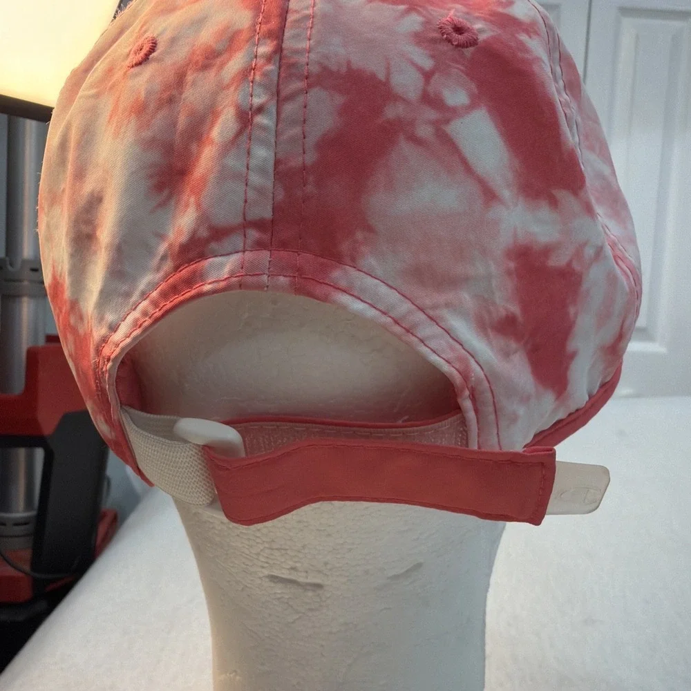 Champion Hat Cap Strap Back Pink White Tie Dye Adjustable Streetwear  Workout