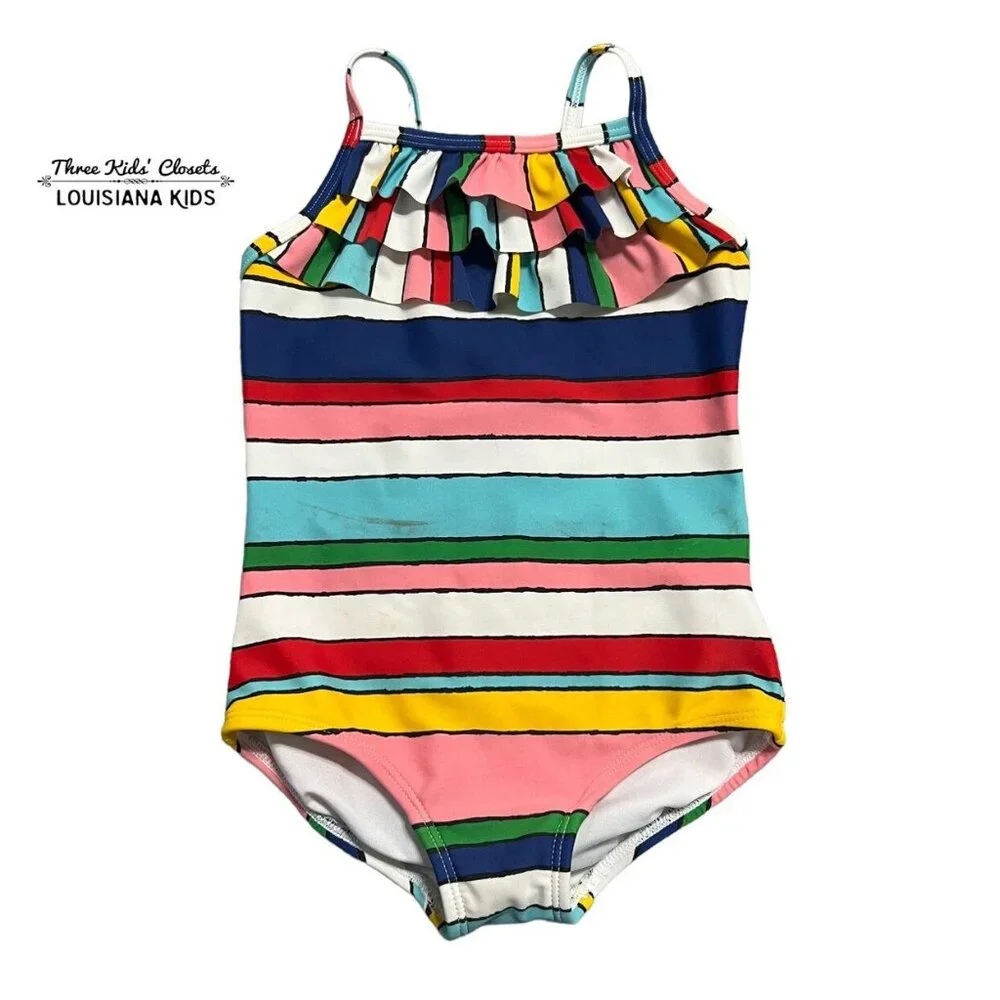 Hanna Andersson Sz 90 (3) Colorful Striped Swim Bathing Suit