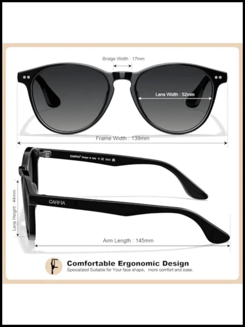 Round Polarized Sunglasses - UV400 Acetate Retro Driving Shades