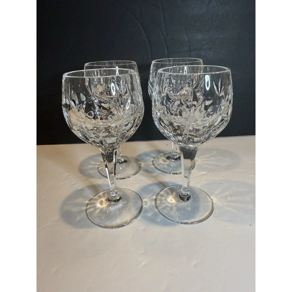 Nachtmann Bamberg Crystal Wine Glasses Set of 4 Cut Crystal Goblets Germany