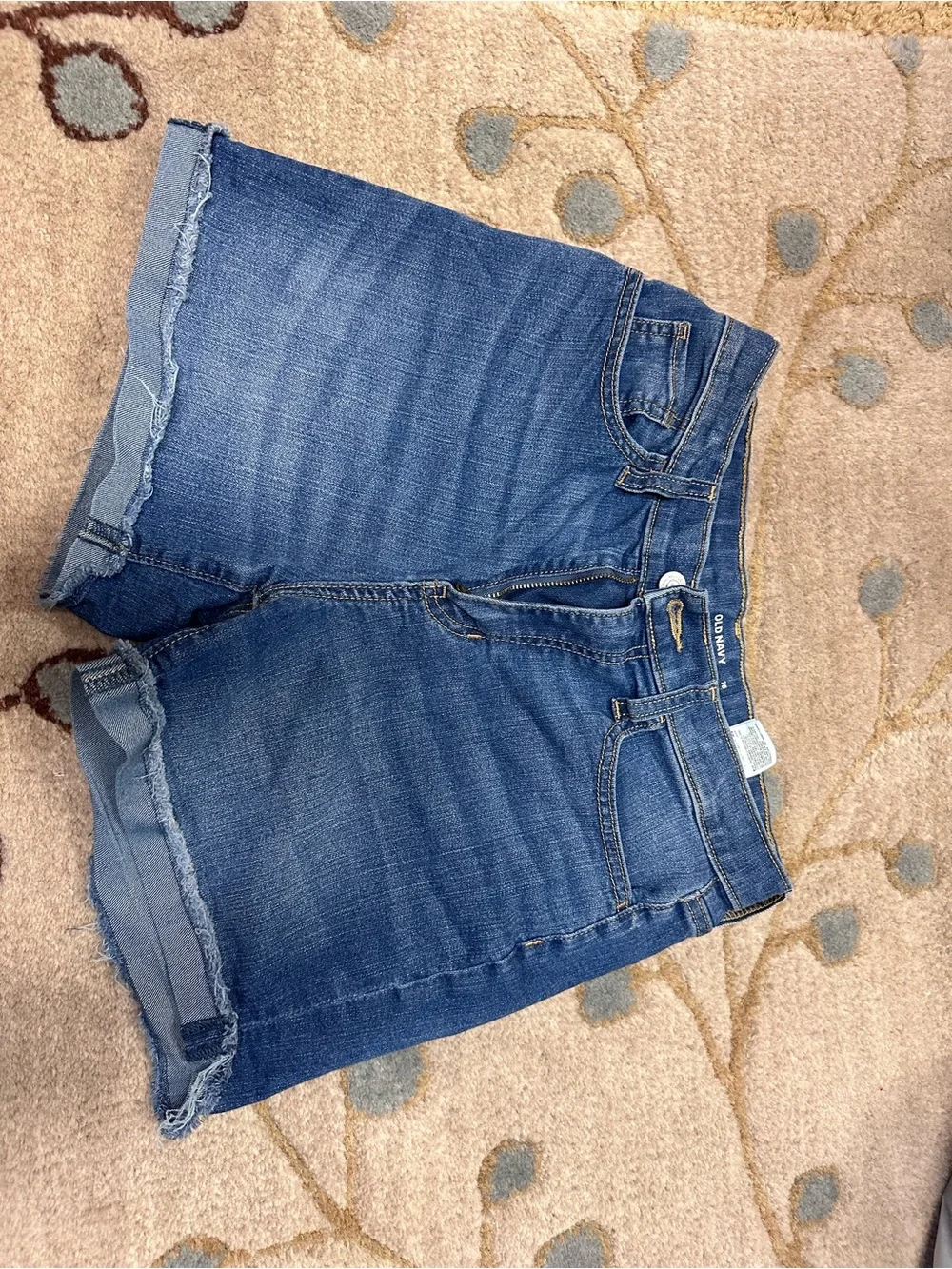 Old Navy Medium Blue Denim Girls' Frayed Cuffed Shorts