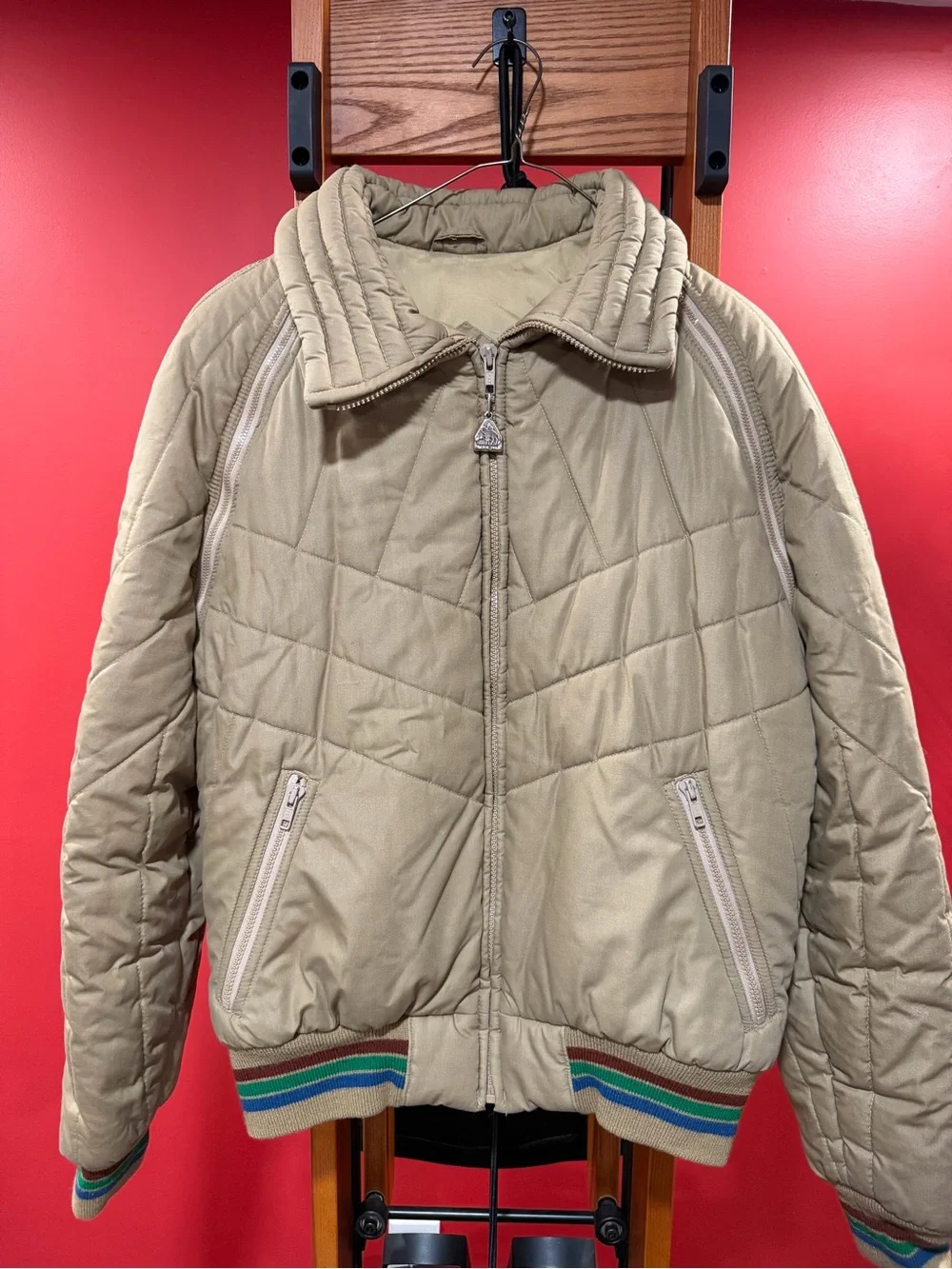 Vintage Pacific Trail Convertible Puffer Jacket Zip Off Sleeves Women’s M Tan
