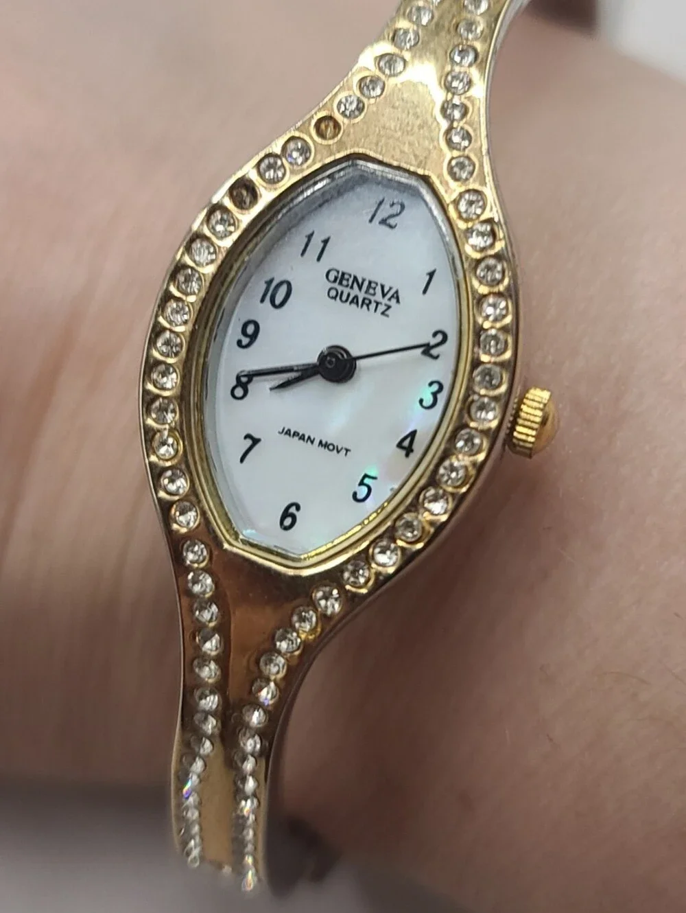 Geneva Rhinestone Hinged Watch