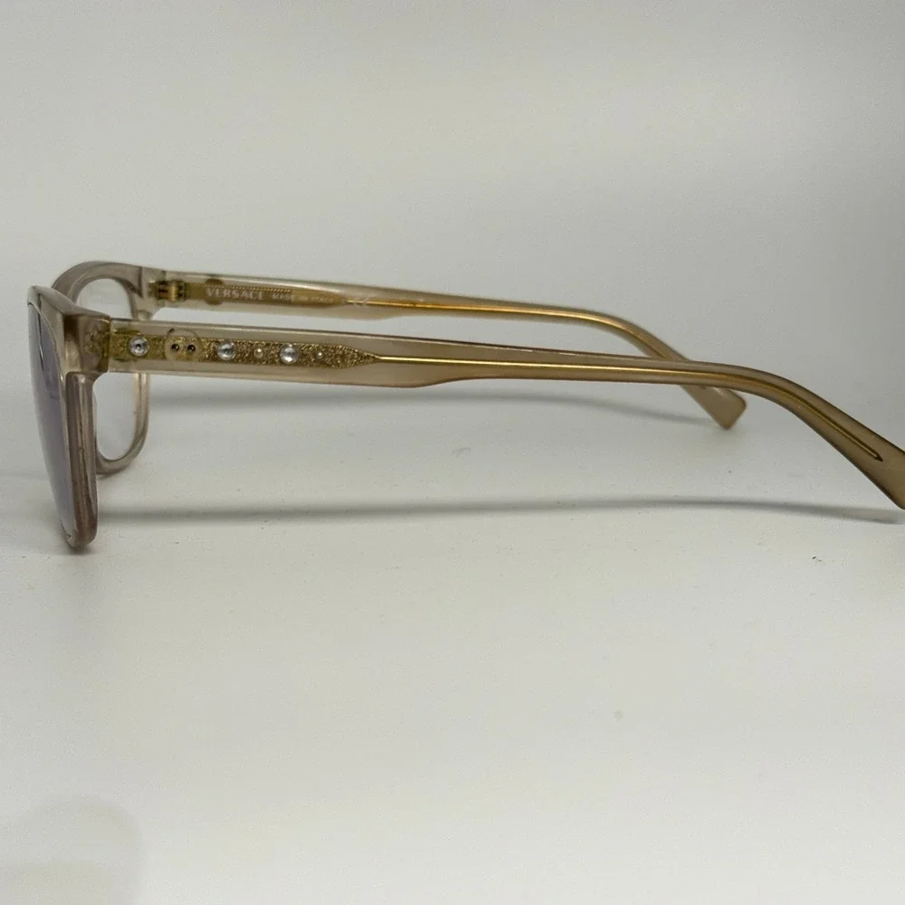Versace‎ 3263-B 5288 Eyeglasses Frames Champagne Gold Glitter Medusa 54-17-140