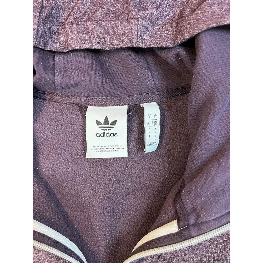 Adidas Originals BR-8 Full Zip Hoodie DW4366 Burgundy/Grey‎ Men's Size Large