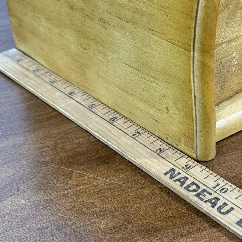 Vintage Kamenstein Wooden Bread Box Storage Bin with Floral Knob Cottagecore