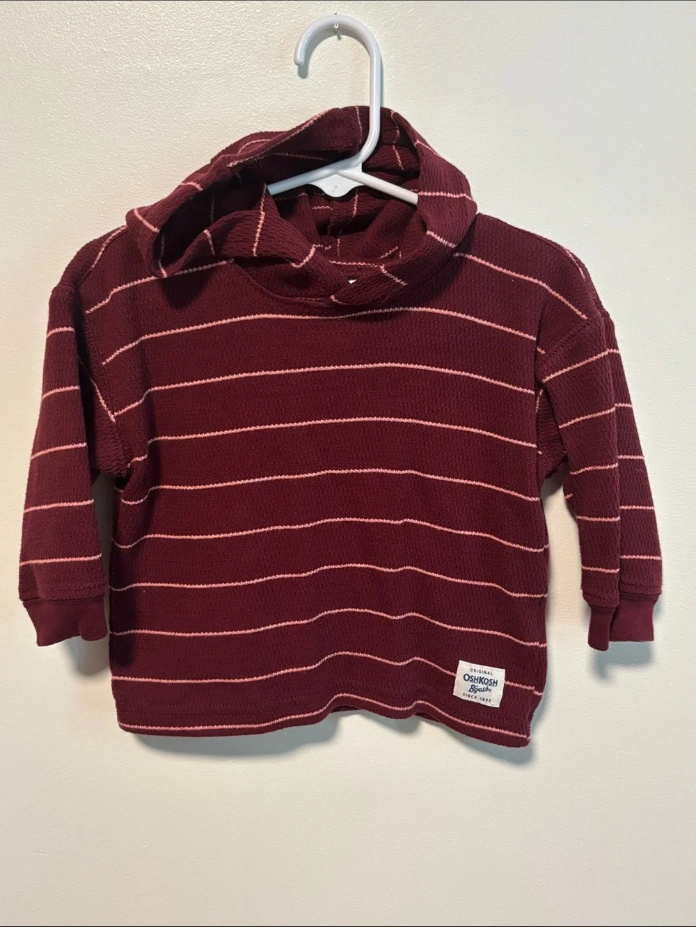 OshKosh B'gosh Burgundy Striped Hooded Pullover