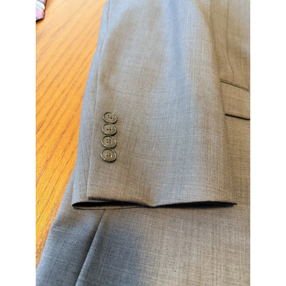 JOS‎ A BANK Traveler's Collection Mens 43L Tailored Fit Wool Blazer Jacket Gray