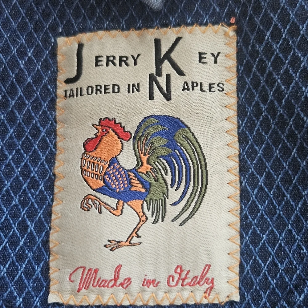 JERRY KEY Blazer Men's 40 EU‎ 50 Blue Cotton GIACCA Jacket UNSTRUCTURED