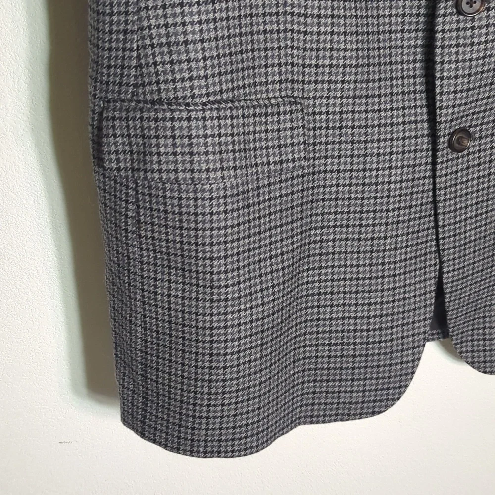 Ralph Lauren Mens Blazer Suit Jacket Wool Cashmere Houndstooth Quiet Luxury 48L‎