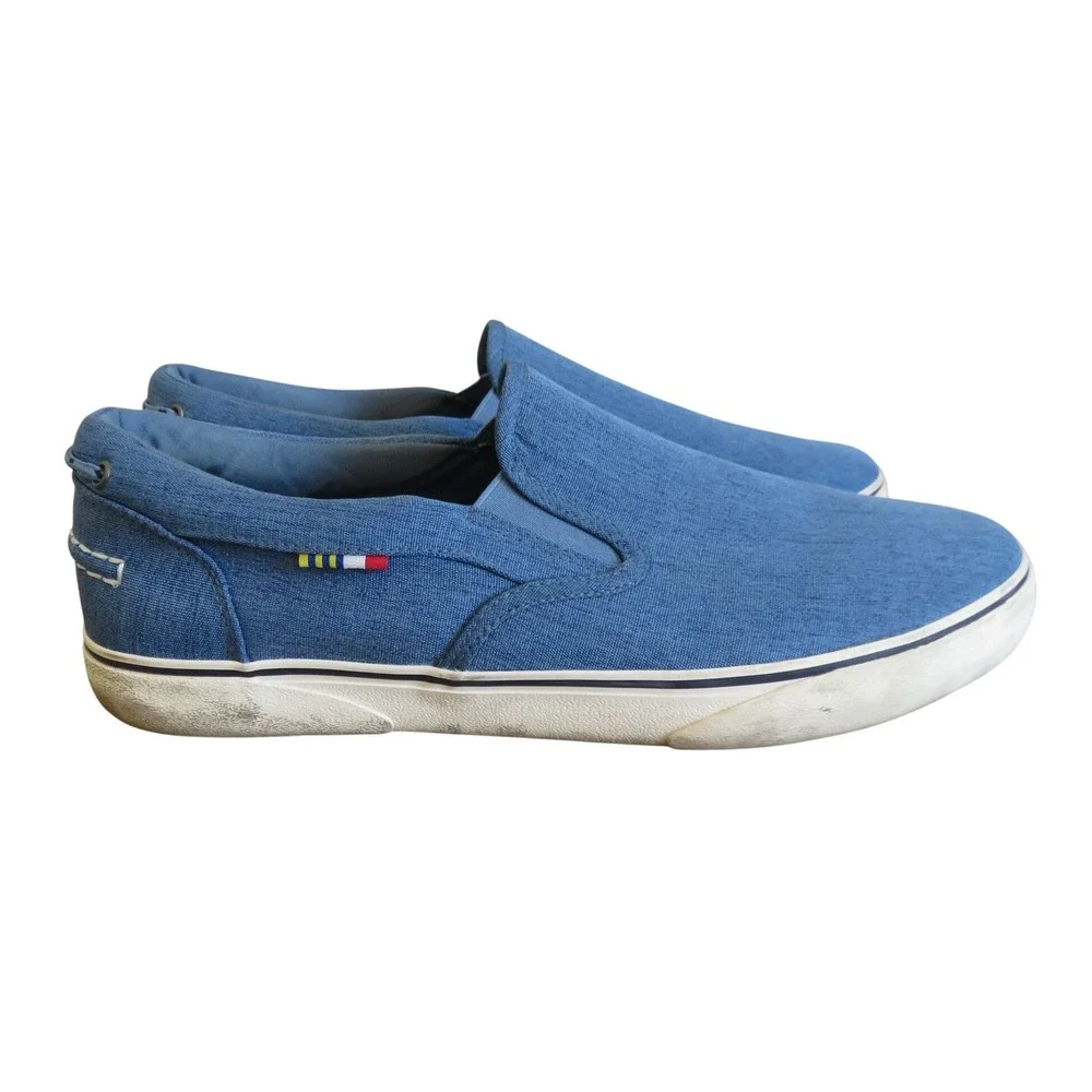 Guy Harvey Mens Pacific Oxford Blue Textile Slip On Sneakers Size 13‎
