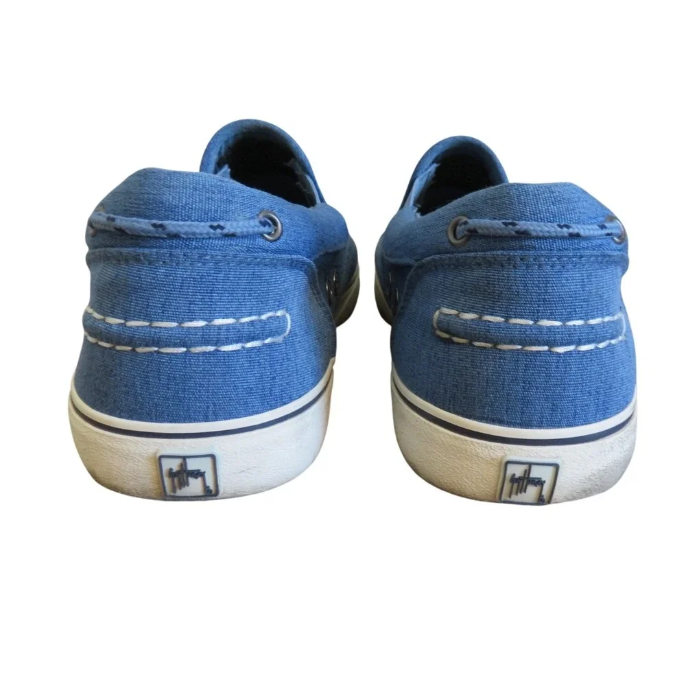 Guy Harvey Mens Pacific Oxford Blue Textile Slip On Sneakers Size 13‎