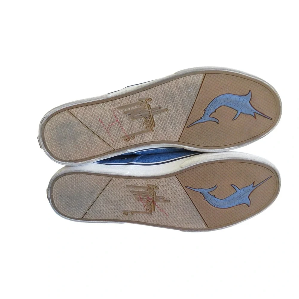 Guy Harvey Mens Pacific Oxford Blue Textile Slip On Sneakers Size 13‎