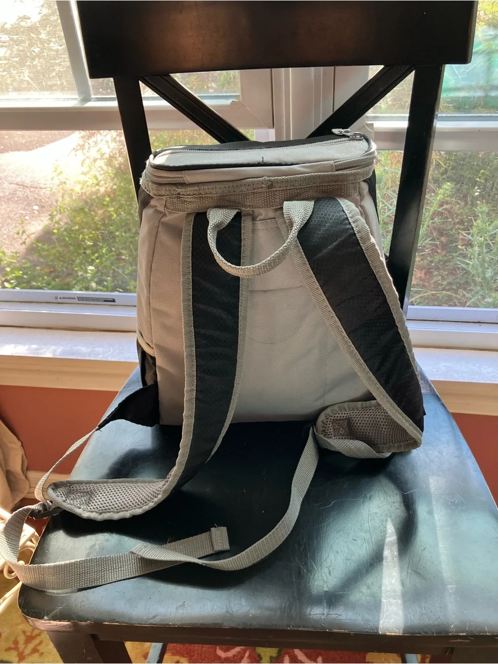 Men's Two-Tone Black and Gray Backpack Cooler