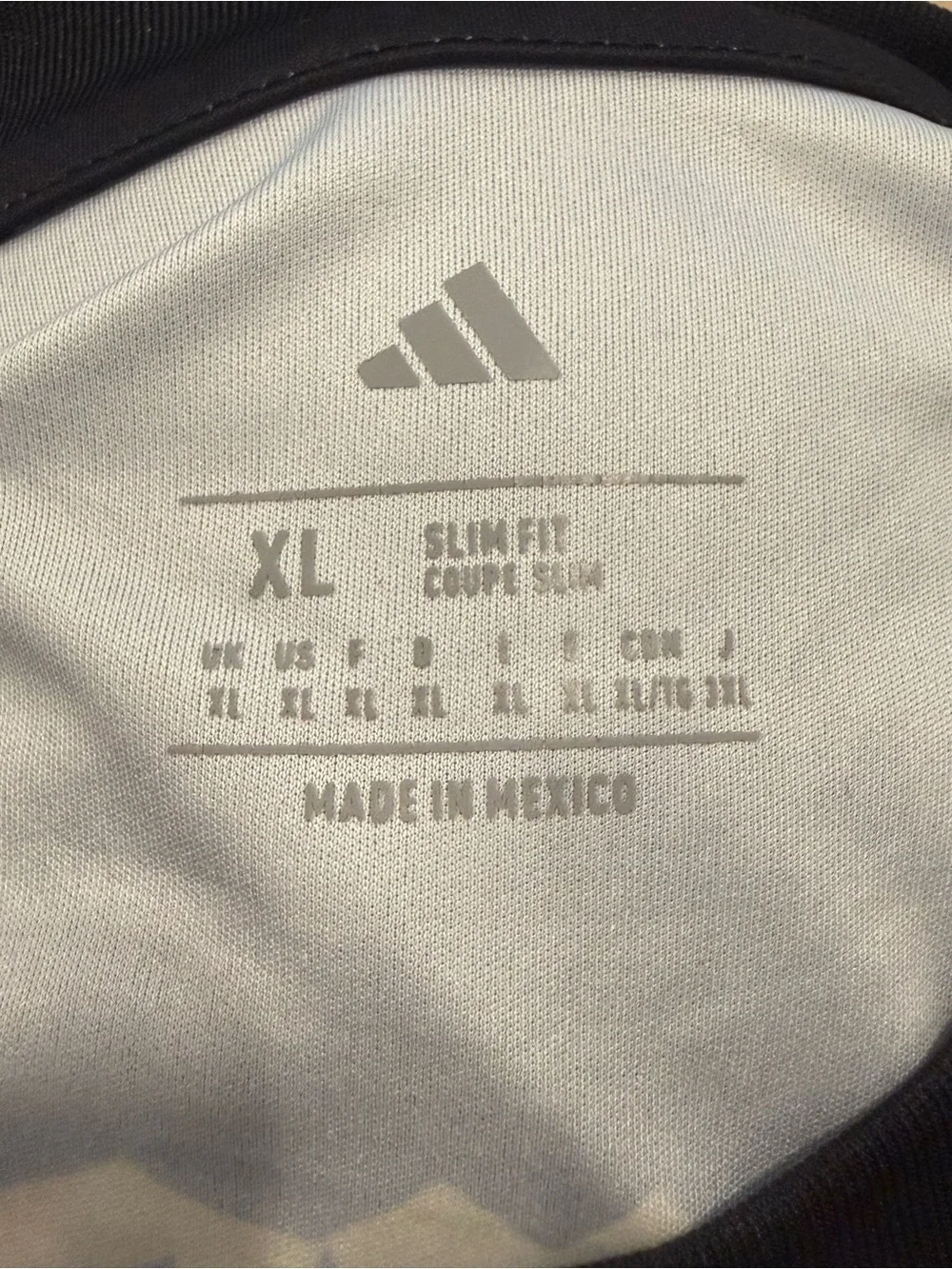 adidas White and Black Performance Tee - XL Club America  Home Jersey