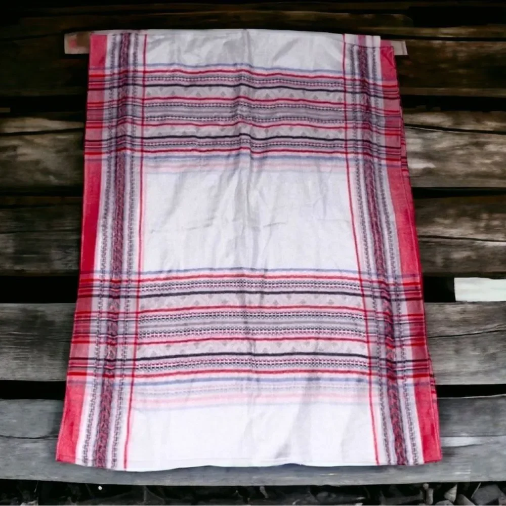 Infinity Scarf White Plaid Lightweight OS EUC 🍭 (🍭 5 for $25)