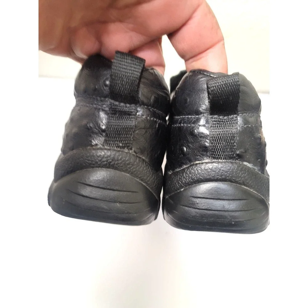 Roper Performance Ostrich Print Slip On Shoes Mens 8.5 Black‎ Loafers