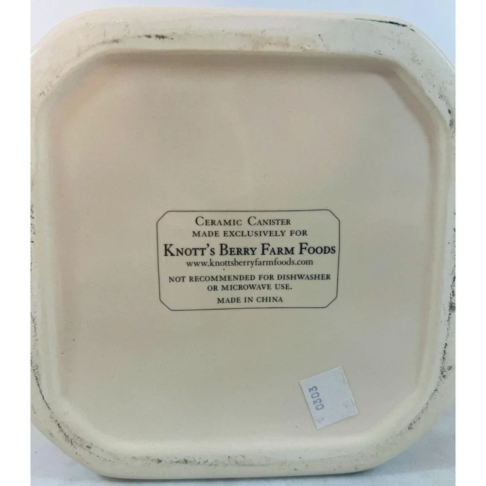 Vtg Lg Knotts Berry Farm Ceramic Canister‎ Cookie Jar Fruit Design Gold Accents