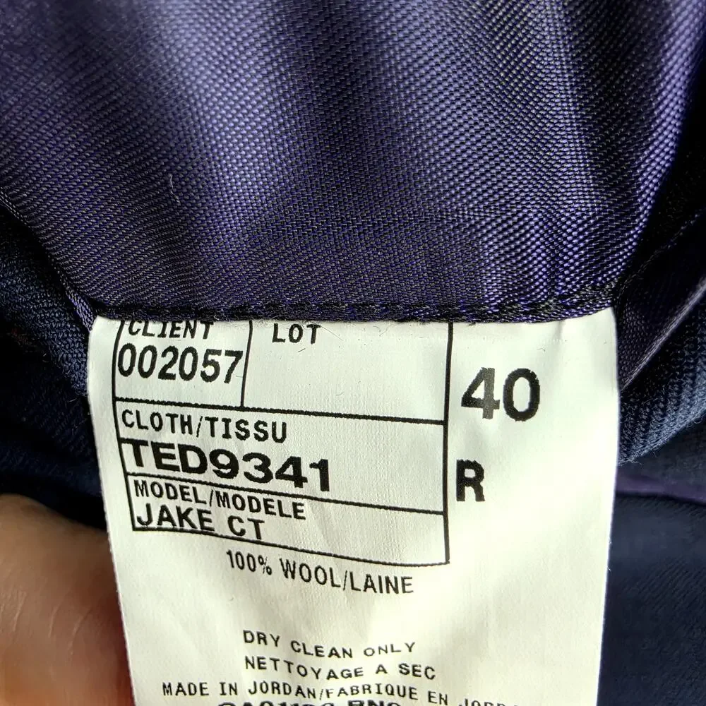 NWT Ted Baker London High Blue Jake CT No Ordinary Joe Wool Twill Blazer Sz 40R