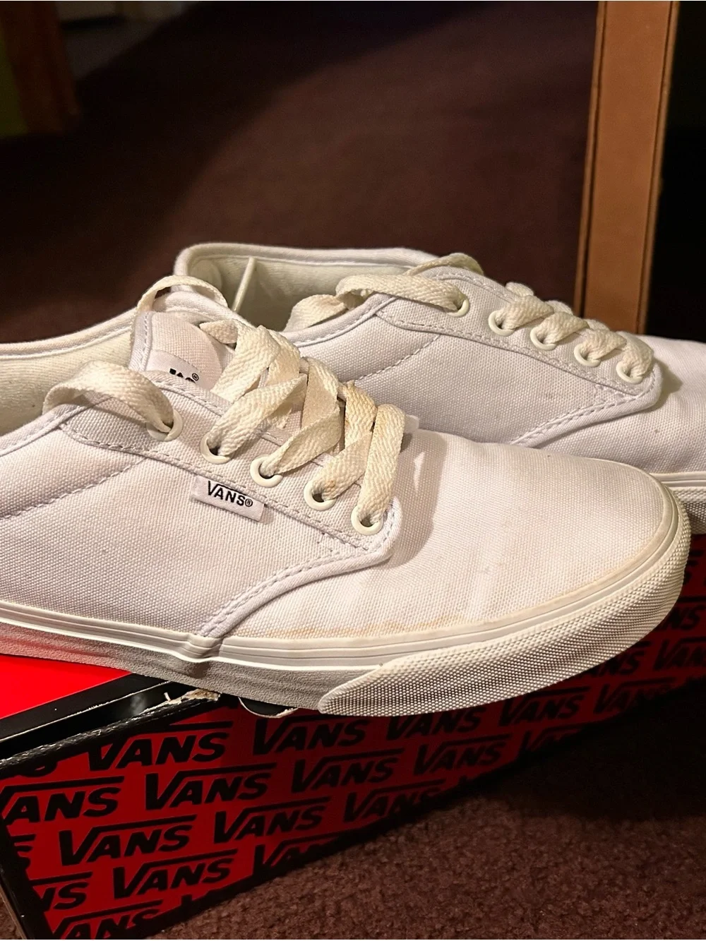 Vans White Canvas Low-Top Sneakers