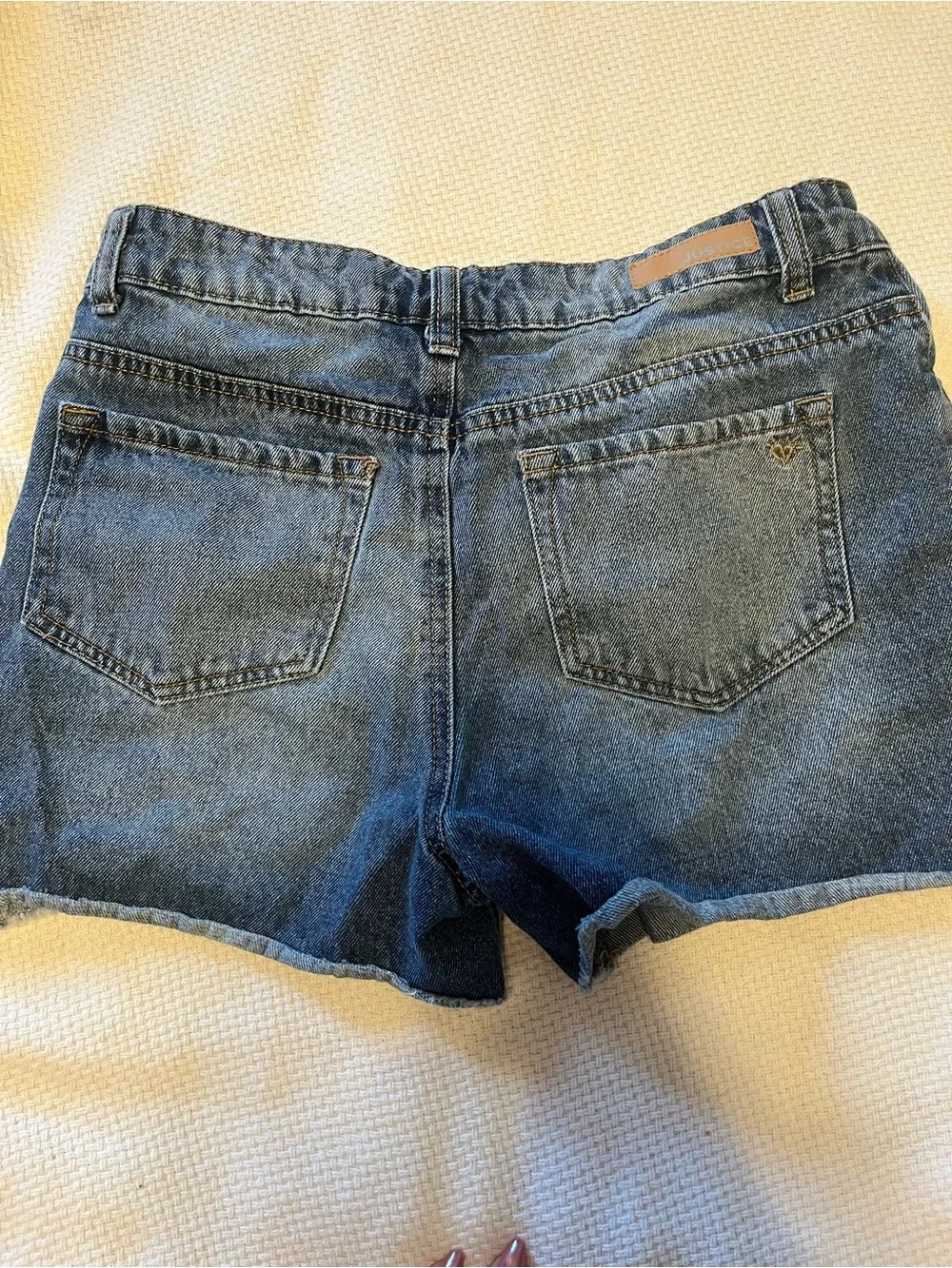 Justice Dark Blue Denim Shorts with Stud Accents