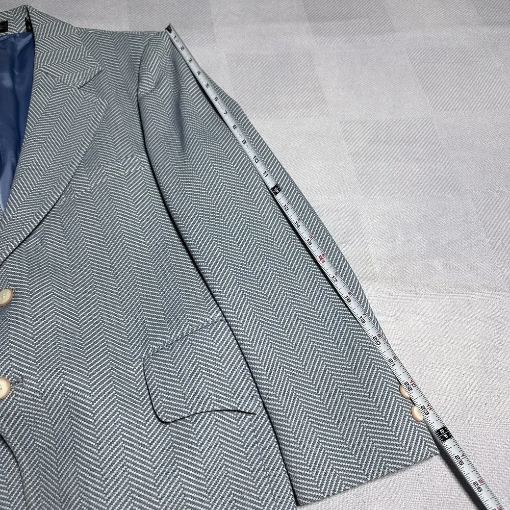 Vintage 70s Richman Brothers Herringbone Sportsman Knit Blazer 39S Made in Japan