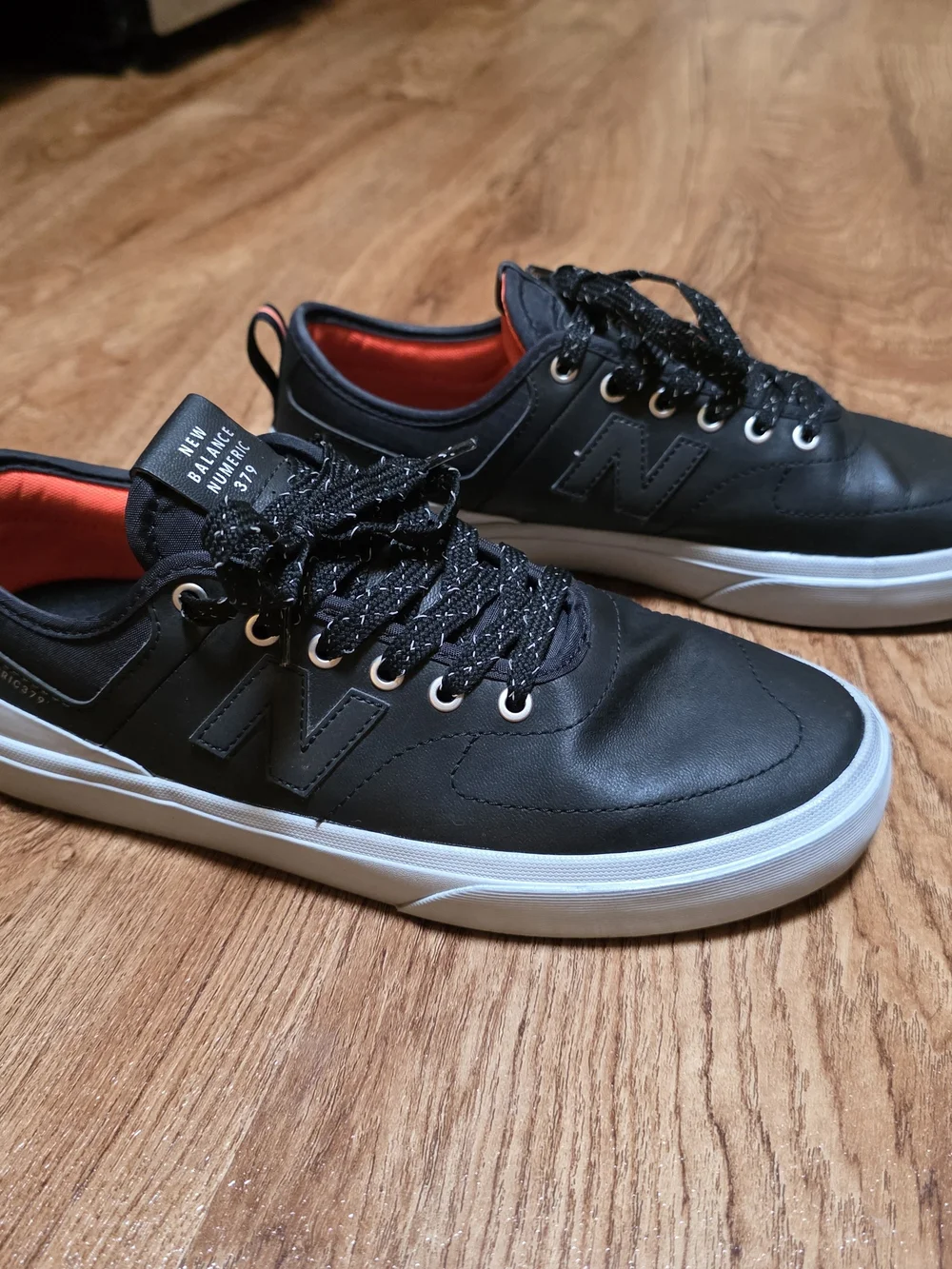 New Balance black leather