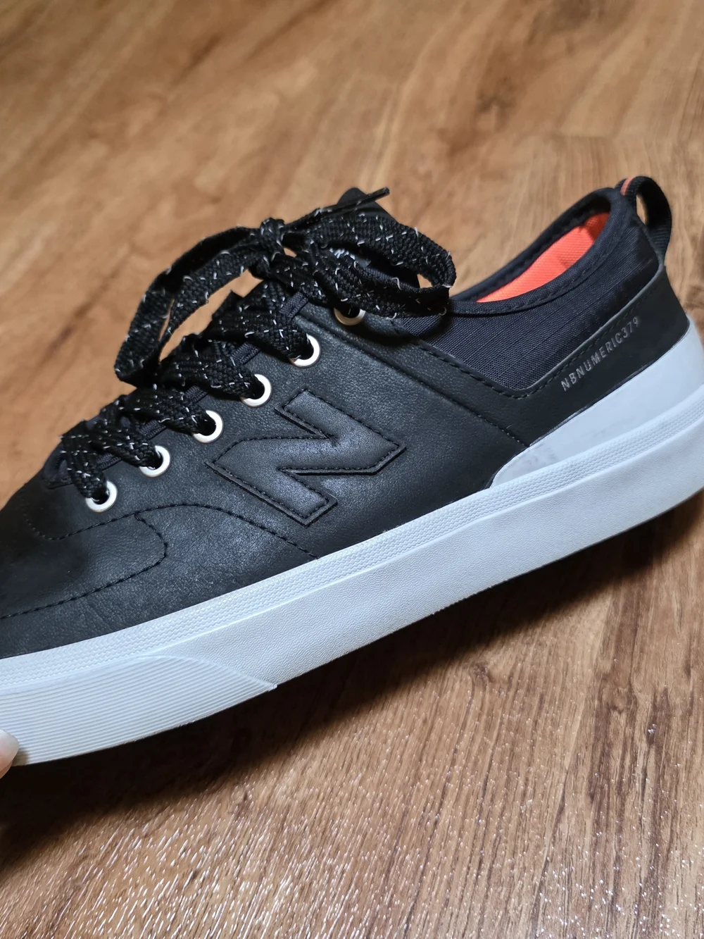 New Balance black leather