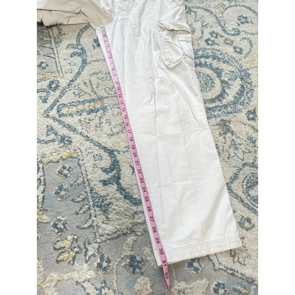 Vintage J.Crew Mens Cargo Pants 32x32 White Ripstop Cotton Military Utility