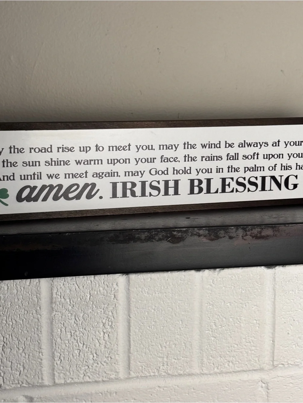 Irish Blessing Wall Sign - White and Black