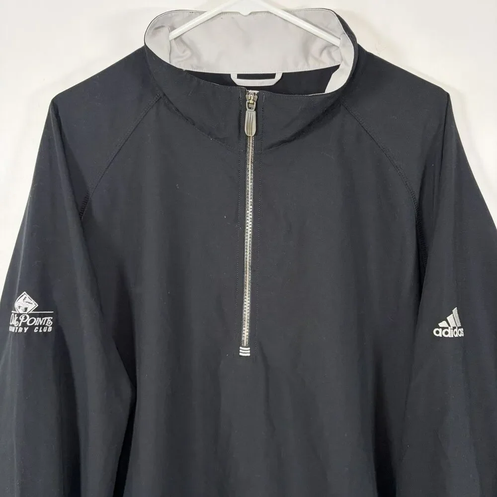 Adidas Climashell Wind 1/4 Zip Pullover Windbreaker Golf Jacket Mens XL Black