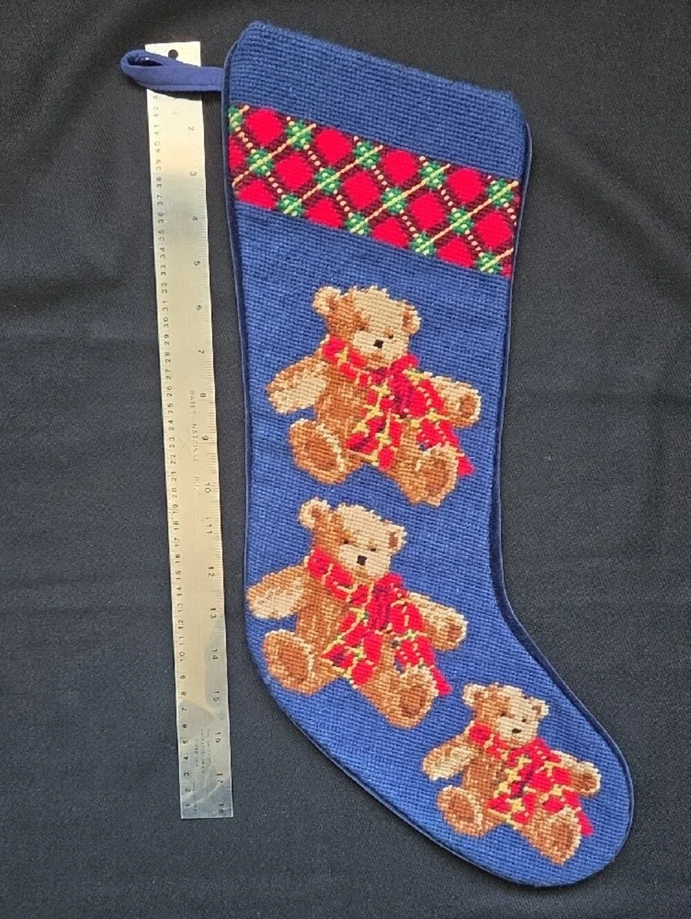 N/A needlepoint blue