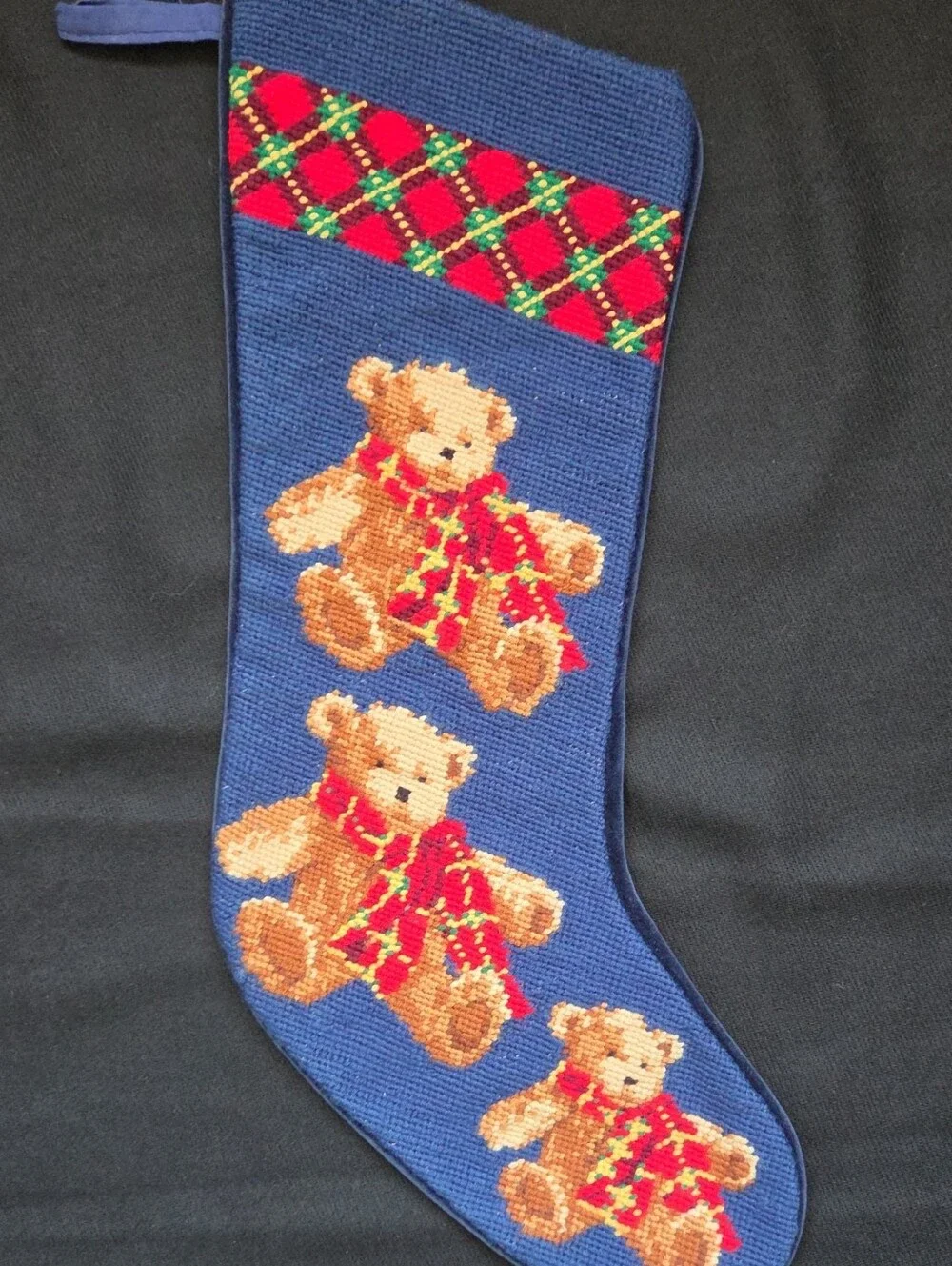 N/A needlepoint blue