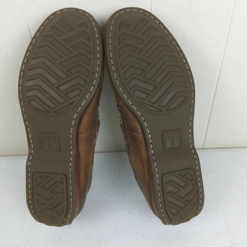Frye Brown Leather Men’s Moccasin Loafers Size 7 Lewis Venetian Driving Shoes