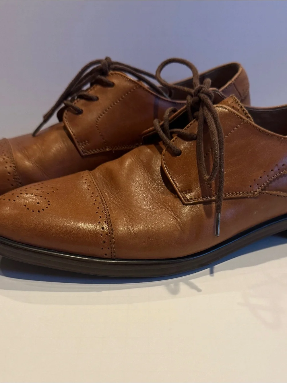 Giorgio Brutini Men’s Brown Leather Cap Toe Oxford Dress Shoes Size 8