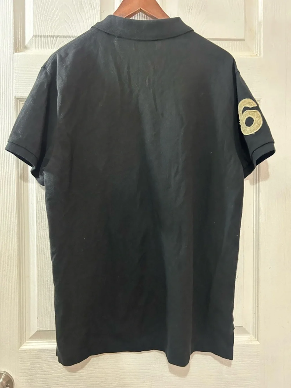 Polo Jeans Co. Ralph Lauren Men’s Large Black Pique Polo Shirt Embroidered RL 67