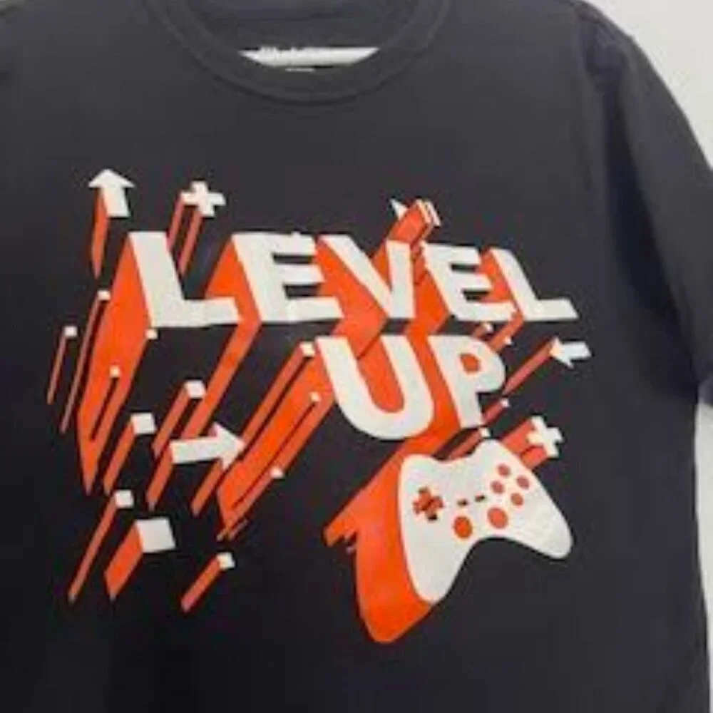 The Children’s Place Boys Level Up Graphic Tee - Size 7/8 - Black - 100% Cotton