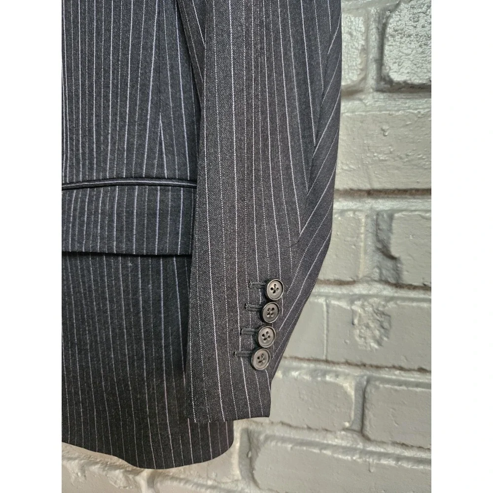 Belvest Wilkes Bashford Men's Suit Jacket Blazer Black Pinstripe‎ EU50 US40