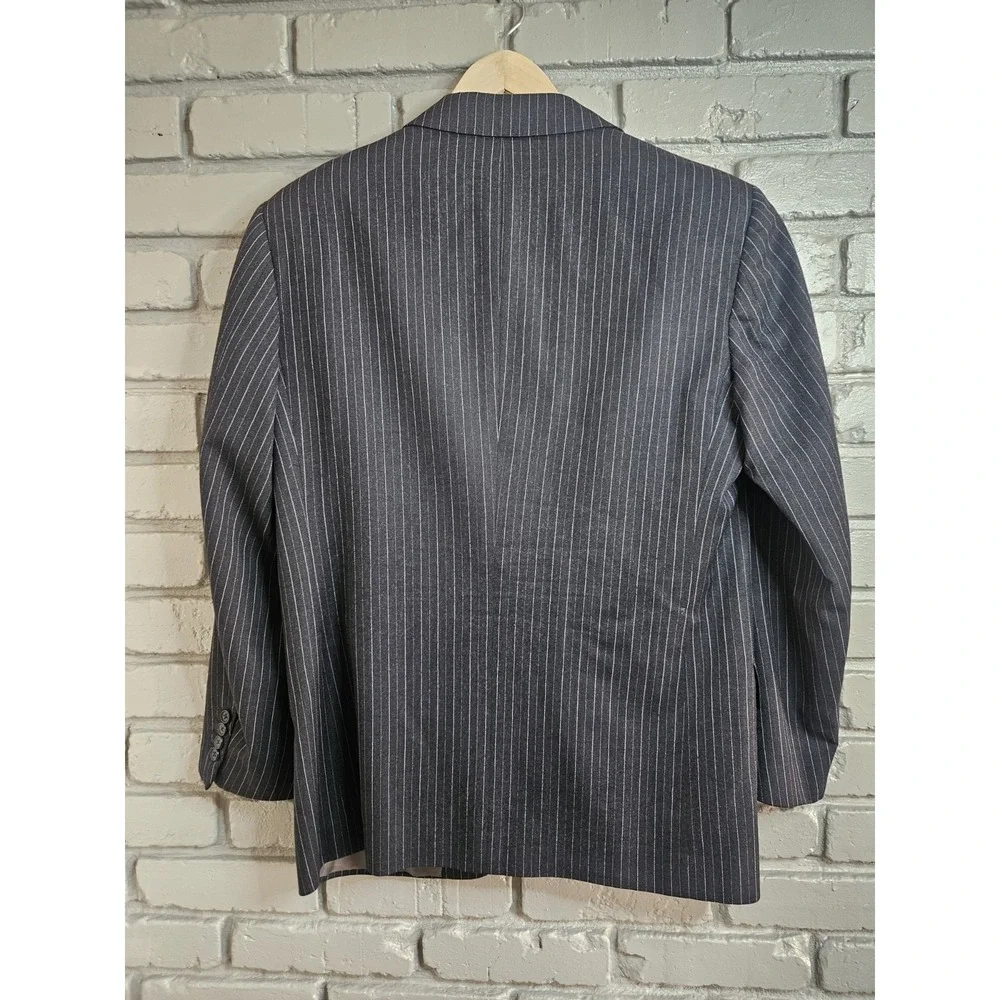 Belvest Wilkes Bashford Men's Suit Jacket Blazer Black Pinstripe‎ EU50 US40