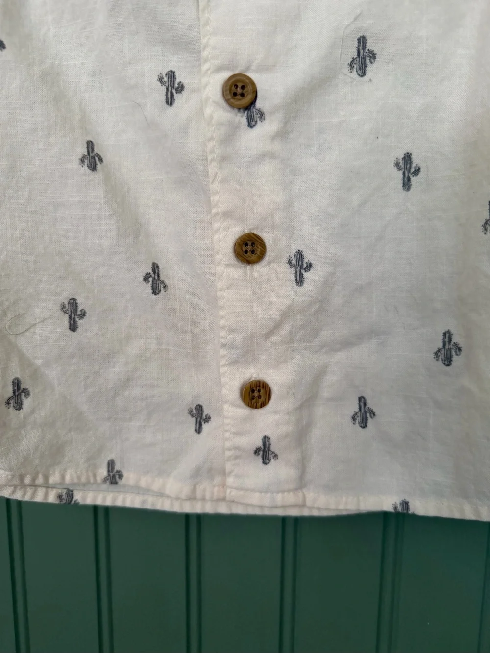 Carter's Cream Cactus Button-Up Shirt - 6M