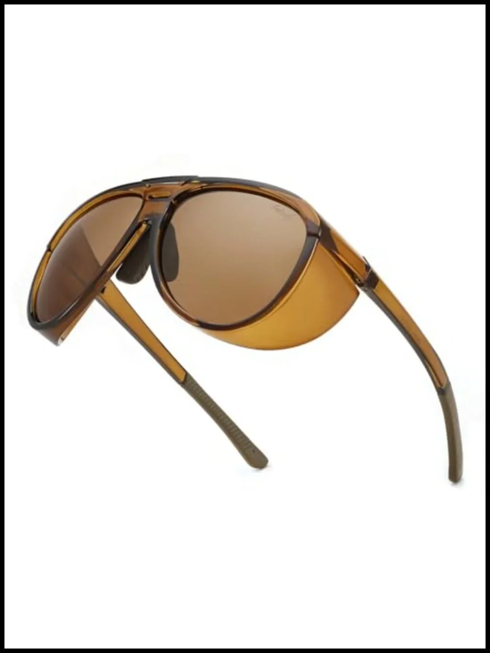 Polarized Aviator Sunglasses Oversized Round Steampunk Side Shield Goggles