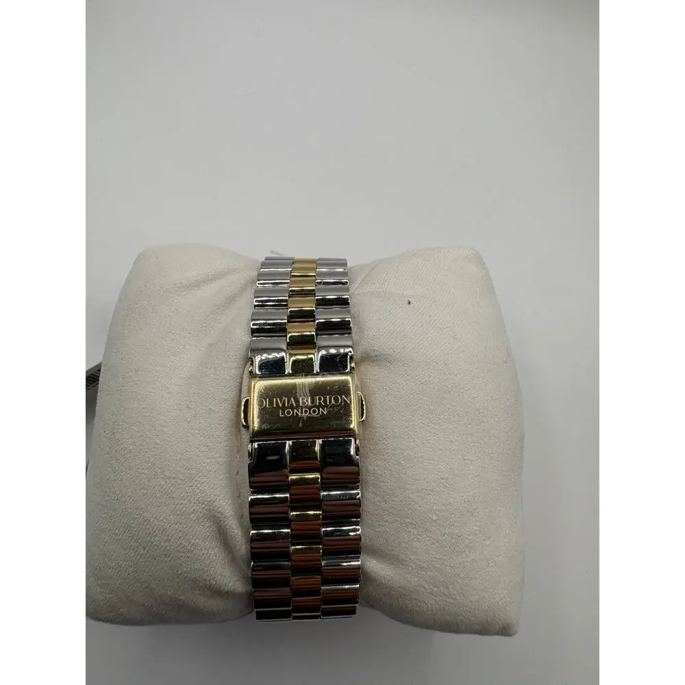 Olivia Burton London Women Watch Green Dial Crystal Bezel Two-Tone Nwt Green