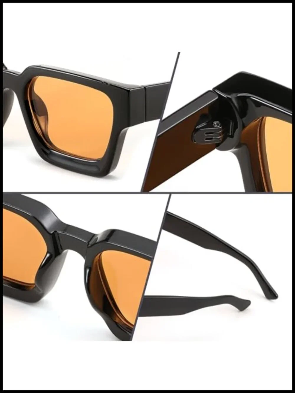 Retro 90s Chunky Rectangle Sunglasses UV400 Protection Unisex