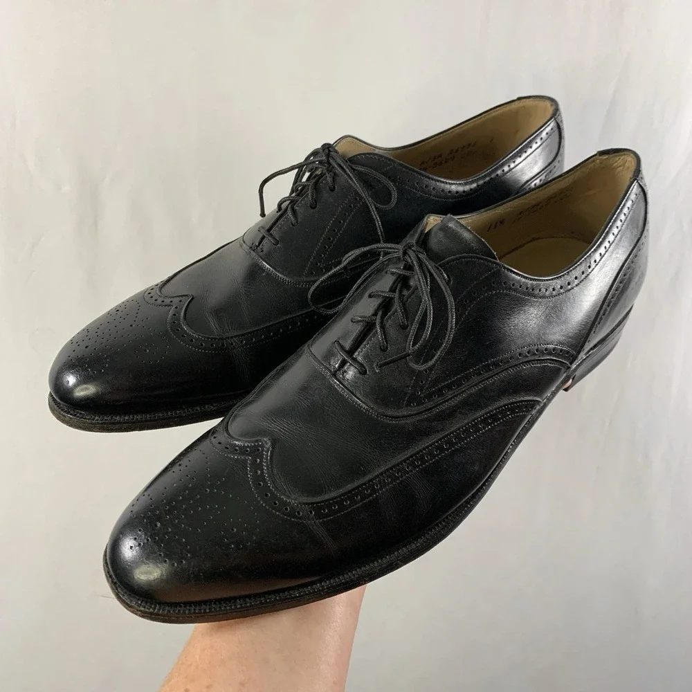 VTG Johnson & Murphy Aristocraft Mens Wingtip Oxford Dress Shoes 11.5 3A  USA