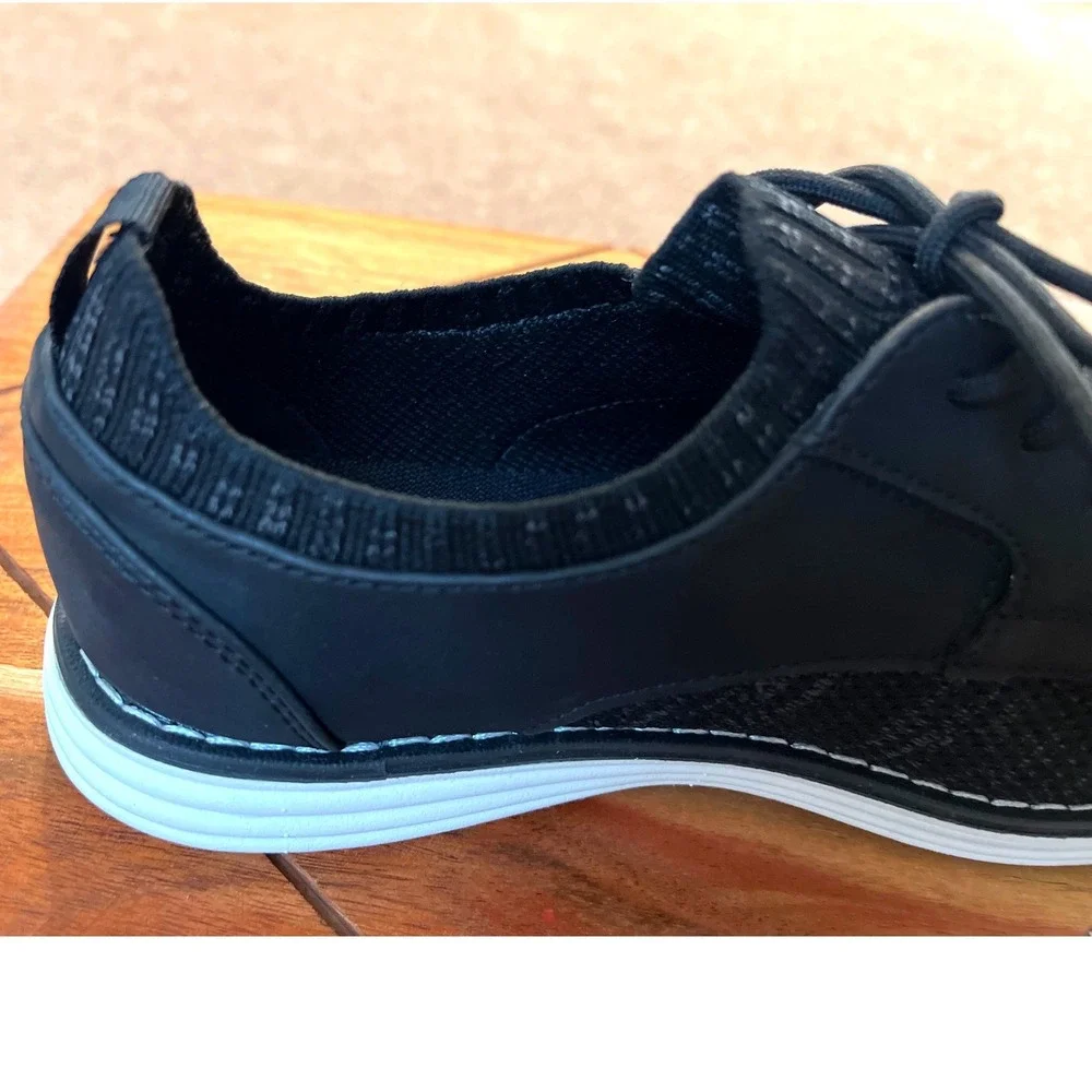 Cat & Jack Kids Black Knit Hybrid Dress Oxford Sneakers‎ Size 4  (Big boy) NEW