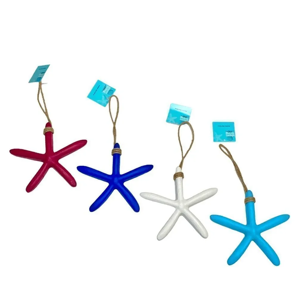 NWT 4 Starfish Nautical Sea Beach Wall Decor Ornaments Red, White, Blue and Turq