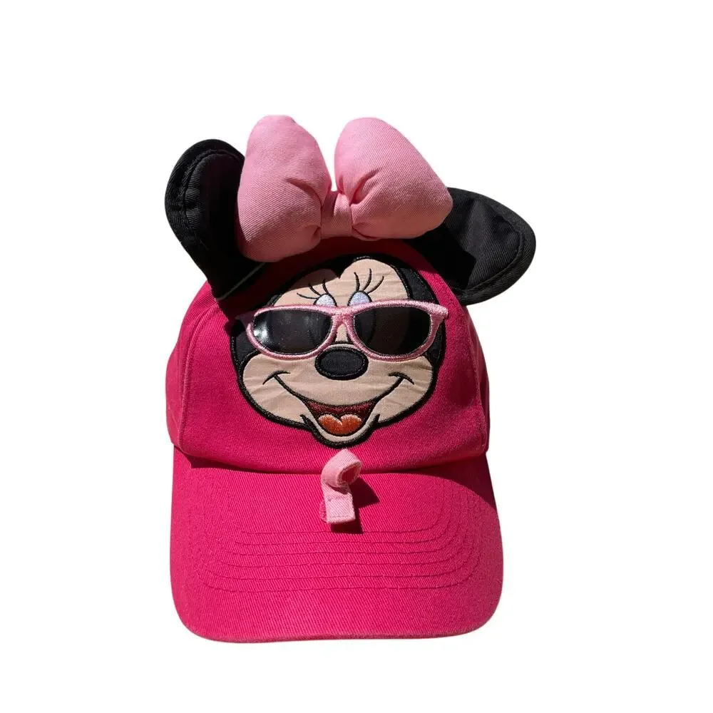 Minnie Mouse pink with bow and ears Disneyland toddler girls hat
